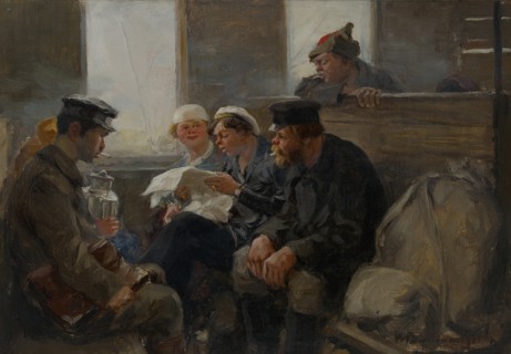Group of Bolsheviks on a train, 1918-1923.