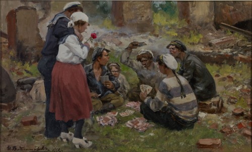Sailors playing cards , 1921.