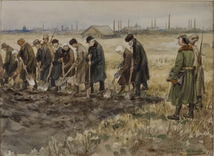 Hard labor for rich merchants, nobles and criminals during the years of revolution, 1919-1921.
