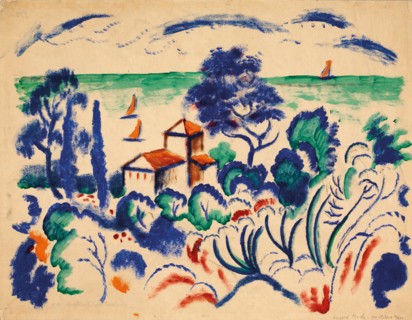 Landscape with sailboats, 1913-1914.