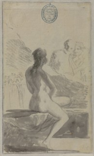 Young woman at the Well (Susanna and the Elders?) from the Madrid Album , 1795.