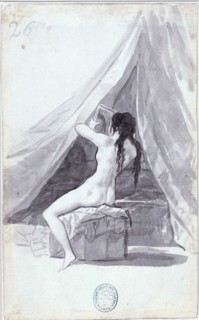 Female back act with mirror (from the Madrid Album) , 1795-1796.