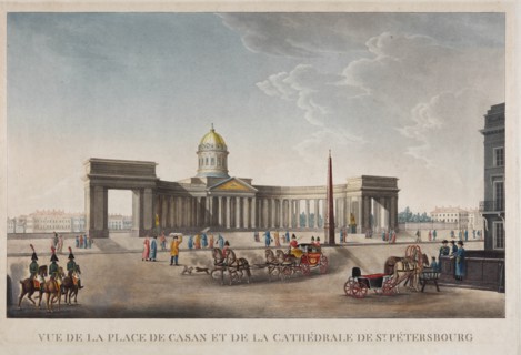View of the Kazan Square and the Kazan Cathedral in St. Petersburg, 1813-1816.