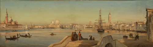 Venice, Panorama from the bridge, 1858.