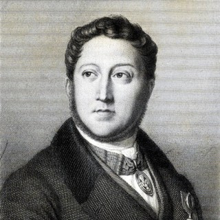 Portrait of the composer Gioachino Antonio Rossini (1792-1868), 1836. Creator: Dupré, Louis (1789-1837).
