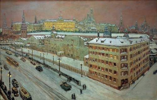Moscow at night, 1939. Creator: Vogeler, Heinrich (1872-1942).
