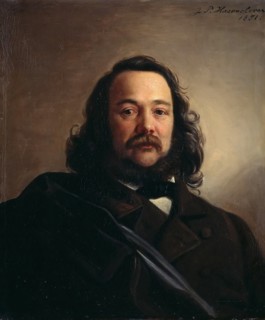 Portrait of Ferdinand Freiligrath  (1810-1876), 1851. Creator: Hasenclever, Johann Peter (1810-1853).