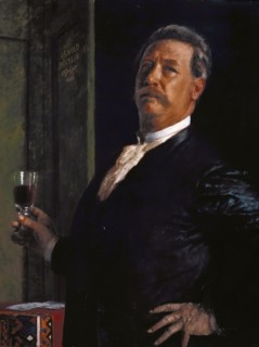Self-Portrait with the wineglass, 1885. Creator: Böcklin, Arnold (1827-1901).