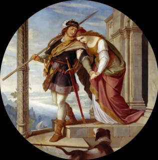 Siegfried's Farewell from Kriemhild, c.1843. Creator: Schnorr von Carolsfeld, Julius (1794-1872).