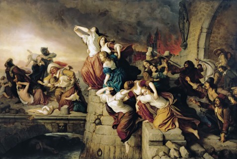 The Sack of Magdeburg, 1852-1860. Creator: Steinbrueck, Eduard (1802-1882).