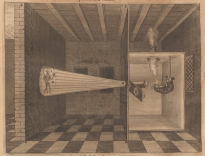 Magic lantern showing Death (from Ars Magna Lucis), 1671. Creator: Kircher, Athanasius (1602-1680).