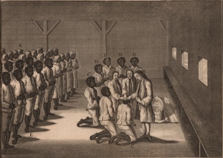Baptism of black slaves, 1757. Creator: Anonymous.