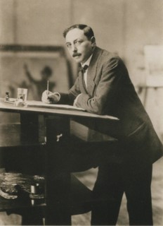 Portrait of Thomas Theodor Heine (1867-1948) in his studio, c.1913. Creator: Anonymous.