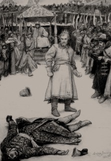 Illustration to the poem The Song of the Merchant Kalashnikov by M. Lermontov, 1891. Creator: Vasnetsov, Viktor Mikhaylovich (1848-1926).