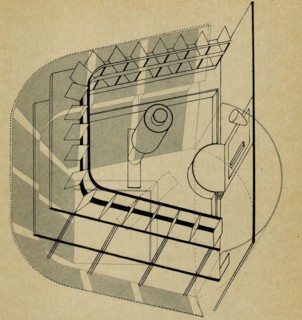 U-Theatre. From The stage at the Bauhaus (Die Bühne im Bauhaus), 1925. Creator: Molnar, Farkas (1897-1945).