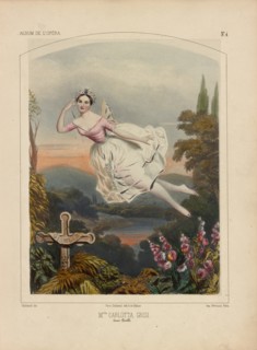Ballet dancer Carlotta Grisi (1819-1899) as first Giselle, 1844.