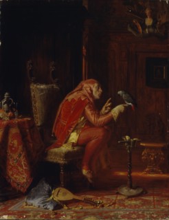 A fool with parrot, 1875.