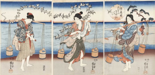 Mutsu no kuni Chidori no Tamagawa (Plover Jewel River in Mutsu Province), c1847.