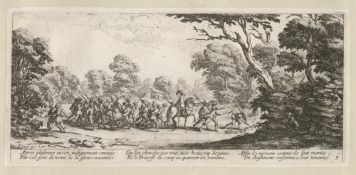 The Miseries and Misfortunes of War, folio 9: Seizure of the Criminal Soldiers, 1633.