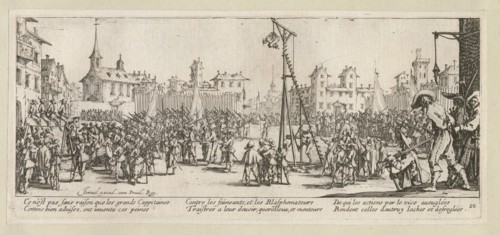 The Miseries and Misfortunes of War, folio 10: The Strappado, 1633.