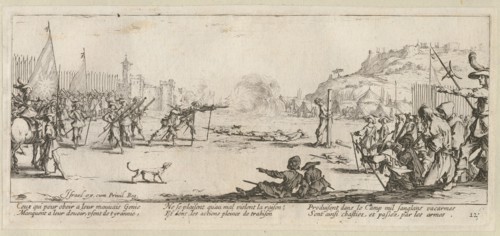 The Miseries and Misfortunes of War, folio 12: The Firing Squad, 1633.