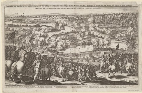 Meeting near Rain by the River Lech on 5 April 1632. Gustaphus Adolphus forces to cross the Lech, 16