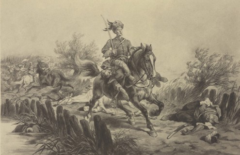 Longinus Podbipieta at the Battle of Starokostiantyniv. Illustration for Book With Fire and Sword by