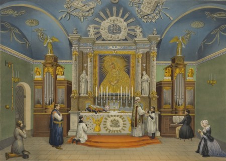 The chapel of Our Lady of the Gate of Dawn in Vilnius, 1847.