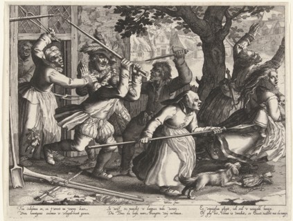 The rich people hunted out of their homes by armed peasants. From the Series Boereverdriet (Horrors