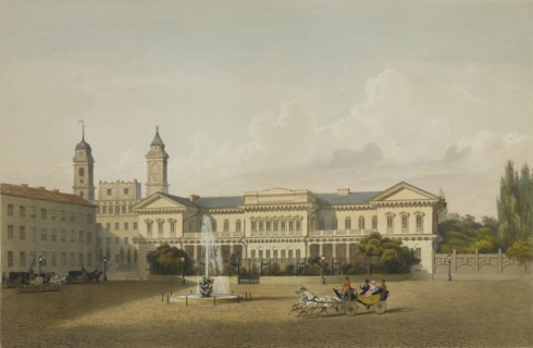 Palace of the Governor-General of Lithuania (Presidential Palace) in Vilnius, c1850.