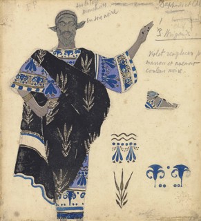 Costume design for the ballet Hélène de Sparte by E. Verhaeren and D. de Séverac, 1912.