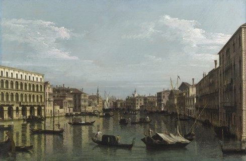 The Grand Canal looking South from Ca? Foscari to the Carità, ca 1738.