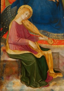 Madonna of Humility with Two Musician Angels. Detail: Musician Angel, c1450.