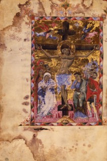 The Crucifixion (Manuscript illumination from the Matenadaran Gospel), 1287.