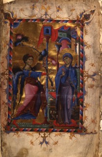 The Annunciation (Manuscript illumination from the Matenadaran Gospel), 1280s.