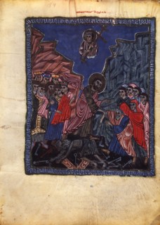 The Descent into Hell (Manuscript illumination from the Matenadaran Gospel), 1232.