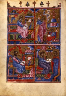 The Four Evangelists (Manuscript illumination from the Matenadaran Gospel), 1368.