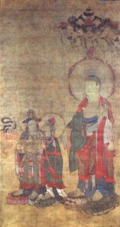 Greeting the Righteous Man on the Way to the Pure Land of Amitabha (Thangka), 12th century.