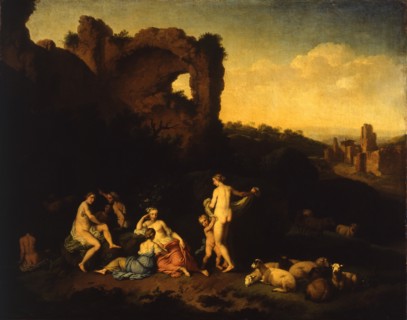 Girls bathing near the ruins, 1754.