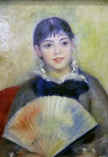 'Young Woman with a Fan', 1880. Artist: Pierre-Auguste Renoir