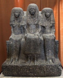 Statue of Amenemheb, Governor of Thebes, with his wife and mother, 14th century BC. Artist: Unknown