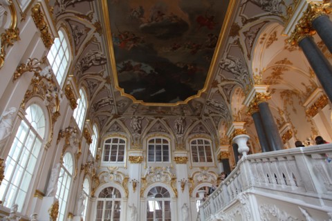 Main staircase of the Winter Palace, Hermitage Museum, St Petersburg, Russia. Artist: Sheldon Marshall