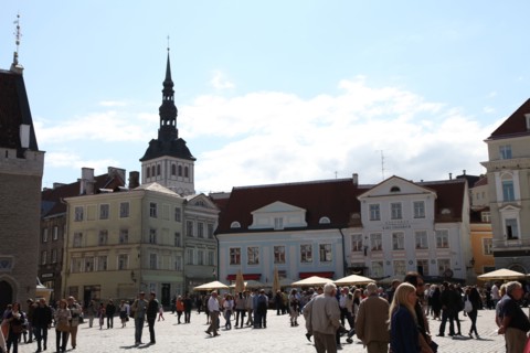Town Hall Square and St Nicholas' Church, Tallinn, Estonia, 2011. Artist: Sheldon Marshall