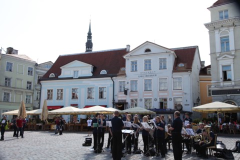 Outdoor concert in Town Hall Square, Tallin, Estonia, 2011. Artist: Sheldon Marshall
