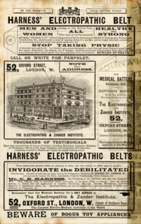 Harness Electropathic belt, 1890s. Artist: Unknown