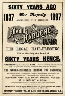 Edwards Harlene hair dressing, 1897. Artist: Unknown