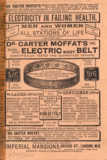 Dr Carter Moffat Electric Body Belt, 1910s. Artist: Unknown