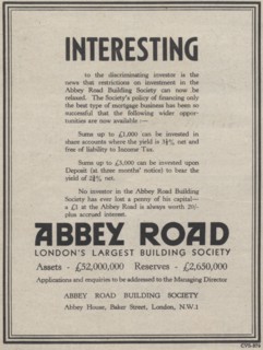 Abbey Road Building Society, 1939. Artist: Unknown