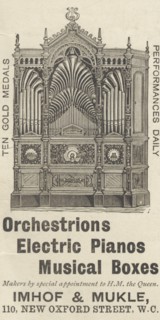 Imhof & Mukle Orchestrions, 1893. Artist: Unknown