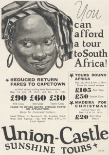 Union Castle sunshine tours, 1935. Artist: Unknown